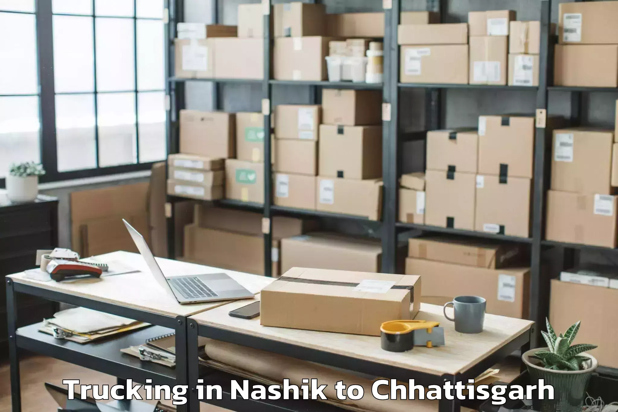 Top Nashik to Malkharoda Trucking Available